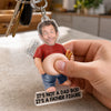 Custom Photo Dad Bod Belly Squishy Acrylic Keychain - Personalised Father's Day Funny Gifts For Dad, Grandpa - Dad Bod In Progress