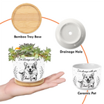 Custom Photo Home Decor Ceramic Plant Pot -  Personalised Pet Memorial Sympathy Gifts For Dogs, Cats - Forever Loved Never Forgotten