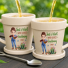 Custom Plant Pot Ceramic Mug - Personalised Birthday Garden Gifts For Gardeners - Gardening Is My Therapy
