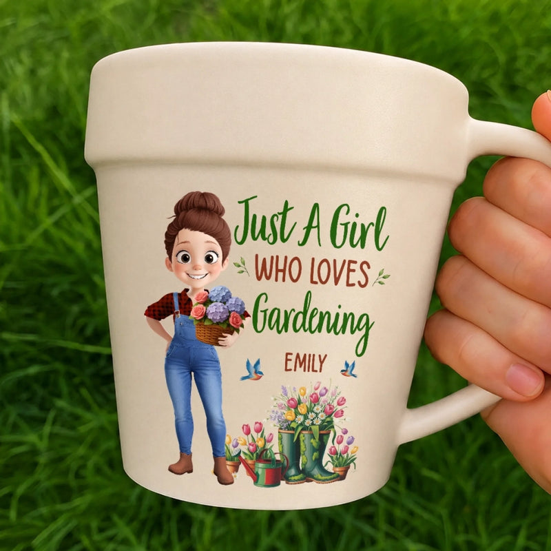 Custom Plant Pot Ceramic Mug - Personalised Birthday Garden Gifts For Gardeners - Gardening Is My Therapy