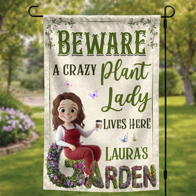 Custom Flag - Personalised Birthday Garden Gifts For Gardeners - Greeting You With Fresh Blooms