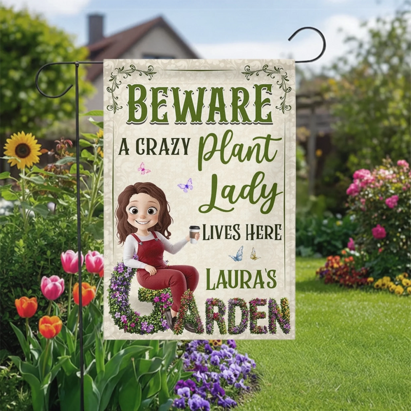 Custom Flag - Personalised Birthday Garden Gifts For Gardeners - Greeting You With Fresh Blooms
