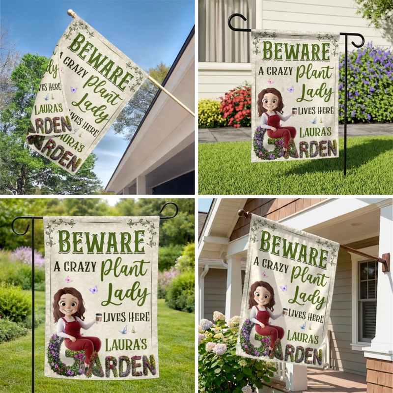 Custom Flag - Personalised Birthday Garden Gifts For Gardeners - Greeting You With Fresh Blooms