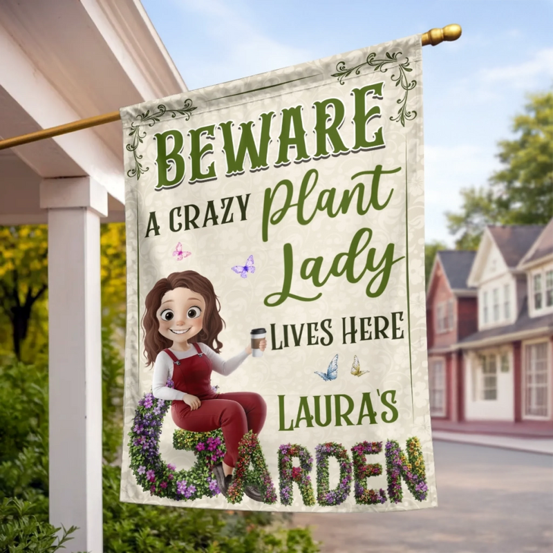 Custom Flag - Personalised Birthday Garden Gifts For Gardeners - Greeting You With Fresh Blooms