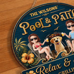 Custom Wood Sign - Personalized Summer Vacation And Travel Gifts For Husband And Wife, Dog Dad And Mom - Hot Grill, Cool Furry Nights