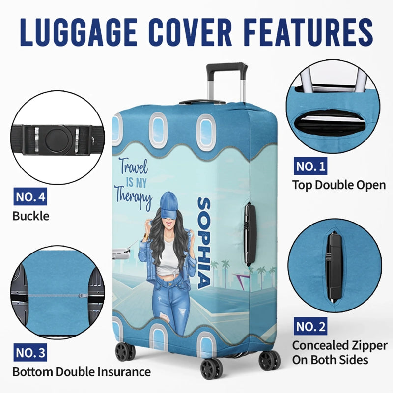 Up In The Clouds, Where I Belong - Travel Personalised Custom Luggage Cover - Summer Holiday Gift, Gift For Adventure Travel Lovers