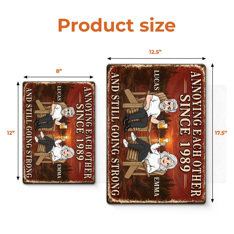Custom Home Decor Metal Sign - Personalised Anniversary Wedding Gifts For Husband And Wife, Him And Her - Crazy Together Since Forever