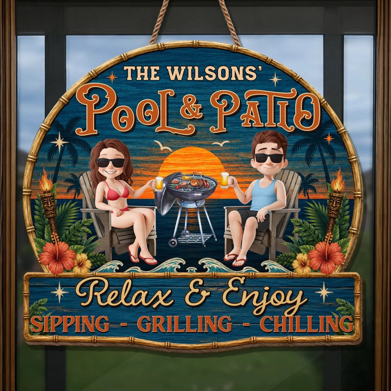 Custom Wood Sign - Personalised Summer Vacation And Travel Gifts For Husband And Wife, Him And Her - Chasing Golden Hours Together
