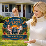 Custom Wood Sign - Personalised Summer Vacation And Travel Gifts For Husband And Wife, Him And Her - Chasing Golden Hours Together