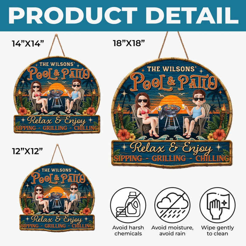 Custom Wood Sign - Personalised Summer Vacation And Travel Gifts For Husband And Wife, Him And Her - Chasing Golden Hours Together