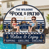Custom Wood Sign - Personalised Summer Holiday And Travel Gifts For Husband And Wife, Him And Her - Our Favorite Coastal Escape