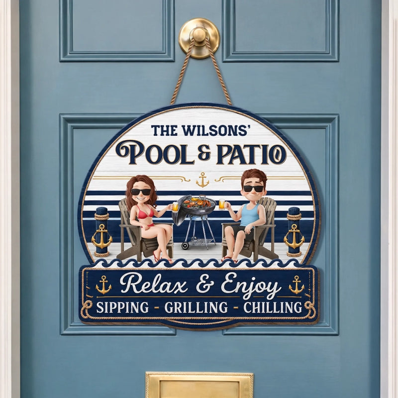Custom Wood Sign - Personalised Summer Holiday And Travel Gifts For Husband And Wife, Him And Her - Our Favorite Coastal Escape