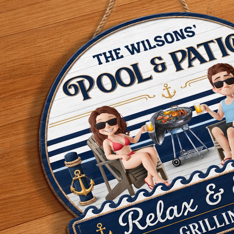 Custom Wood Sign - Personalised Summer Holiday And Travel Gifts For Husband And Wife, Him And Her - Our Favorite Coastal Escape