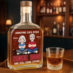 Custom Whiskey Bottle - Personalized Anniversary Christmas Wedding Gifts For Husband And Wife, Him And Her, Wine, Bourbon, Whiskey Lovers - Partners In Lifetime Crimes
