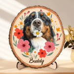 Custom Photo 2-Layered Wooden Plaque - Personalized Birthday Gifts For Dog Cat Lovers, Dog Dad And Mom, Cat Owners - My Sweet Furry Flower Boy