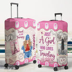 Custom Luggage Cover - Personalized Summer Vacation And Travel Gifts For Women, Besties, Sisters, BFF - Adventure Awaits