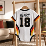 Custom Germany World Football Baby Jersey Bodysuit - Personalized Baby Shower, Gender Reveal Gifts For New Moms, New Dads, Football Lovers - Youngest Eagle On The Pitch