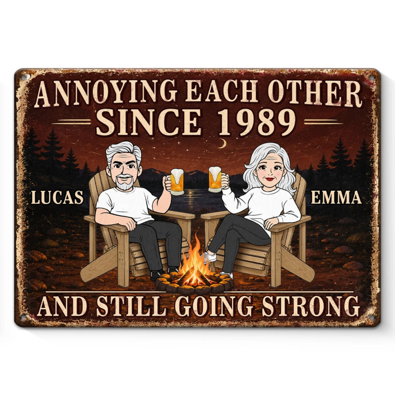 Custom Home Decor Metal Sign - Personalised Anniversary Wedding Gifts For Husband And Wife, Him And Her - Love Drives Us Crazy