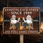 Custom Home Decor Metal Sign - Personalised Anniversary Wedding Gifts For Husband And Wife, Him And Her - Love Drives Us Crazy