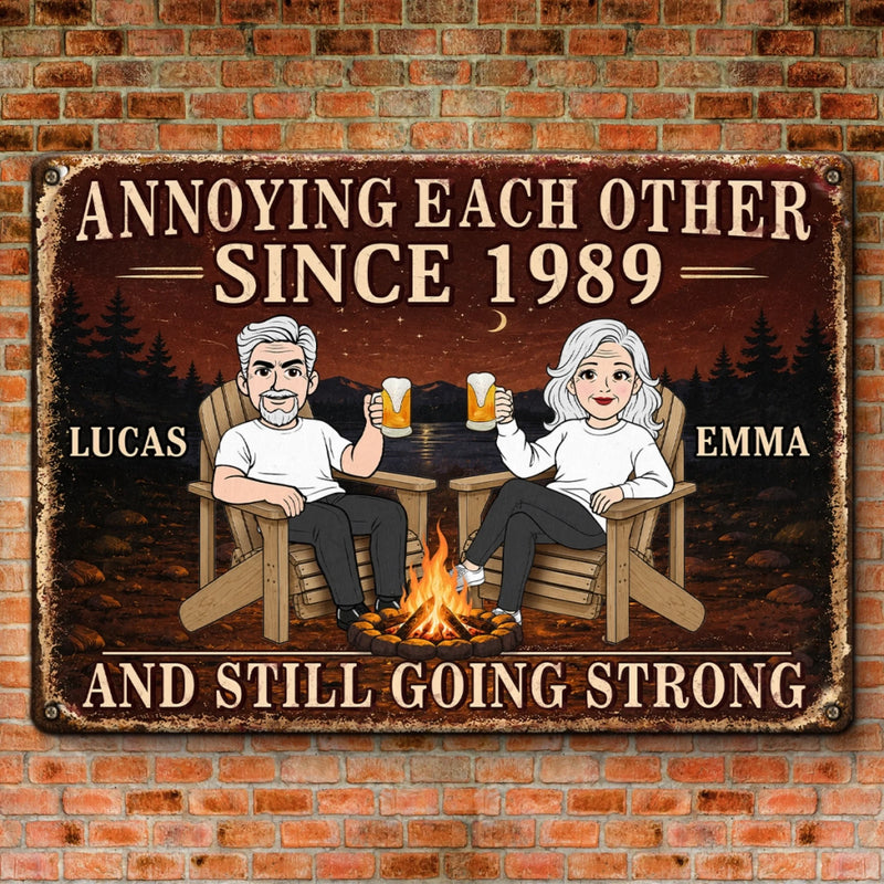 Custom Home Decor Metal Sign - Personalised Anniversary Wedding Gifts For Husband And Wife, Him And Her - Love Drives Us Crazy
