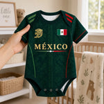 Custom Mexico World Football Baby Jersey Bodysuit - Personalised Baby Shower, Gender Reveal Gifts For New Mums, New Dads, Football Lovers - The Team's Youngest MVP