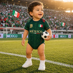 Custom Mexico World Football Baby Jersey Bodysuit - Personalised Baby Shower, Gender Reveal Gifts For New Mums, New Dads, Football Lovers - The Team's Youngest MVP