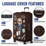 Love Is An Endless Journey - Travel Personalised Custom Luggage Cover - Summer Holiday Gift, Gift For Adventure Travel Lovers