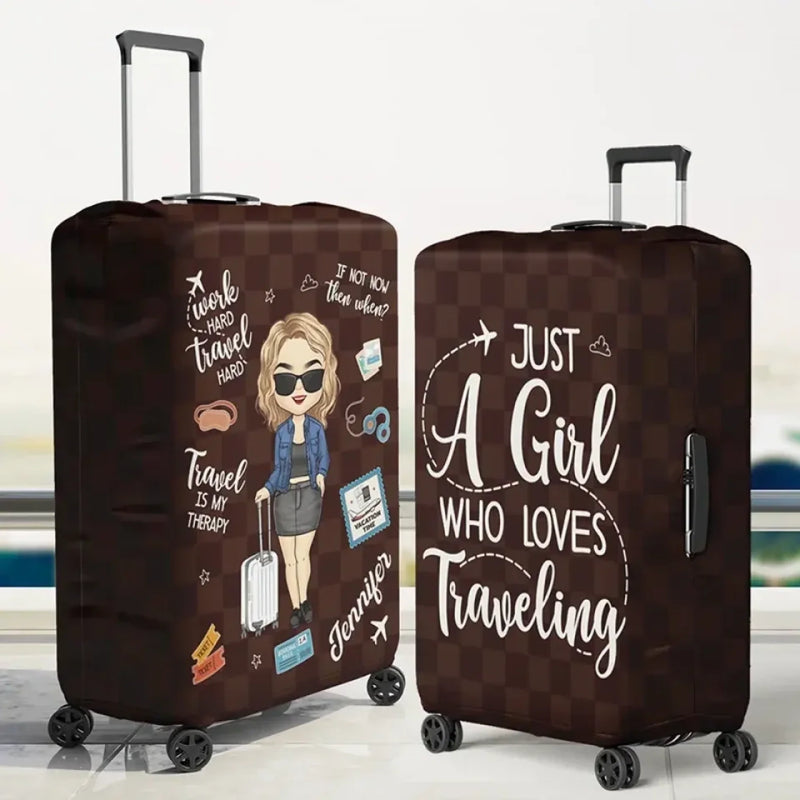 Love Is An Endless Journey - Travel Personalised Custom Luggage Cover - Summer Holiday Gift, Gift For Adventure Travel Lovers