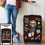 Love Is An Endless Journey - Travel Personalised Custom Luggage Cover - Summer Holiday Gift, Gift For Adventure Travel Lovers