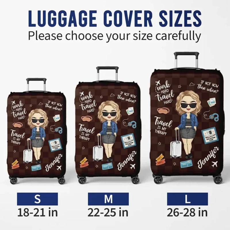 Love Is An Endless Journey - Travel Personalised Custom Luggage Cover - Summer Holiday Gift, Gift For Adventure Travel Lovers