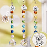 Custom Photo Crystal Suncatcher With Charm - Personalised Pet Memorial Gifts For Dogs, Cats - Forever Loved Forever Missed