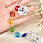 Custom Photo Crystal Suncatcher With Charm - Personalised Pet Memorial Gifts For Dogs, Cats - Forever Loved Forever Missed