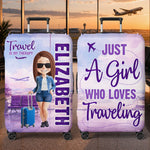 Custom Luggage Cover - Personalized Summer Vacation And Travel Gifts For Women, Besties, Sisters, BFF - Passport Ready Heart Open
