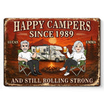 Custom Home Decor Metal Sign - Personalized Anniversary Wedding Camping Gifts For Campers, Husband And Wife, Him And Her - Lost In The Woods Together