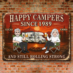 Custom Home Decor Metal Sign - Personalized Anniversary Wedding Camping Gifts For Campers, Husband And Wife, Him And Her - Lost In The Woods Together