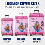 Custom Luggage Cover - Personalized Summer Vacation And Travel Gifts For Women, Besties, Sisters, BFF - Travel Is My Therapy