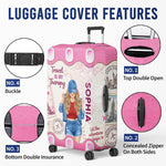 Custom Luggage Cover - Personalized Summer Vacation And Travel Gifts For Women, Besties, Sisters, BFF - Adventure Awaits