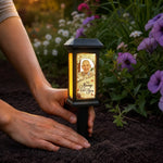 Custom Photo Solar Garden Light - Personalized Memorial Sympathy Gifts For Loss Of Mom, Dad - Gone From Sight Not From Heart