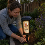 Custom Photo Solar Garden Light - Personalized Memorial Sympathy Gifts For Loss Of Mom, Dad - Gone From Sight Not From Heart