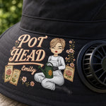 Custom Hat With Fans Solar Power - Personalized Birthday Garden Gifts For Gardeners - Proud Pot Head