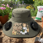 Custom Hat With Fans Solar Power - Personalized Birthday Garden Gifts For Gardeners - Proud Pot Head