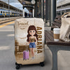 Custom Luggage Cover - Personalized Summer Vacation And Travel Gifts For Women, Besties, Sisters, BFF - Passport Ready Heart Open