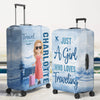 Custom Luggage Cover - Personalized Summer Vacation And Travel Gifts For Women, Besties, Sisters, BFF - Passport Ready Heart Open