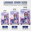 Custom Luggage Cover - Personalized Summer Vacation And Travel Gifts For Women, Besties, Sisters, BFF - Passport Ready Heart Open
