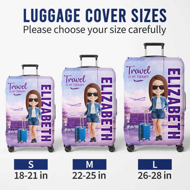Custom Luggage Cover - Personalized Summer Vacation And Travel Gifts For Women, Besties, Sisters, BFF - Passport Ready Heart Open