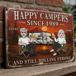 Custom Home Decor Metal Sign - Personalized Anniversary Wedding Camping Gifts For Campers, Husband And Wife, Him And Her - Lost In The Woods Together