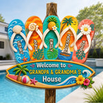 Custom Wood Sign - Personalized Summer Vacation And Travel Gifts For Grandma, Grandpa - Beach Days With Grandkids