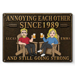 Custom Home Decor Metal Sign - Personalized  Anniversary Wedding Gifts For Husband And Wife, Him And Her - The Blueprint Of Chaotic Couples