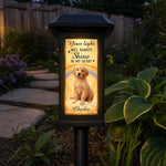 Custom Photo Solar Garden Light - Personalized Pet Memorial Sympathy Gifts For Dogs, Cats - Always Chasing Rainbows