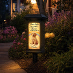Custom Photo Solar Garden Light - Personalized Pet Memorial Sympathy Gifts For Dogs, Cats - Always Chasing Rainbows